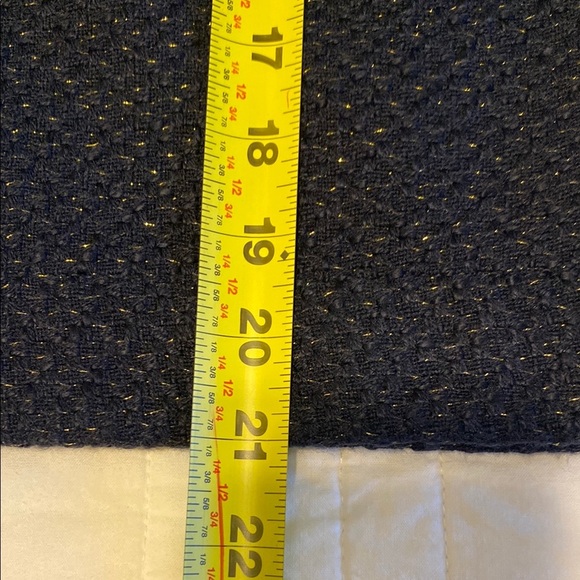 Merona Skirt Pencil Knee Length Navy Blue with Gold Thread Bouclé Lined Size 10 - Picture 7 of 8